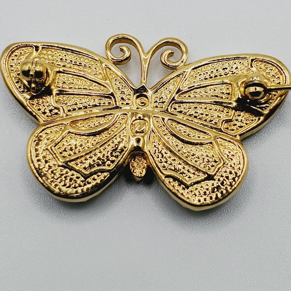 Signed Swarovski  crystal vintage butterfly brooch pin Estate Jewelry Vtg - Picture 5 of 9